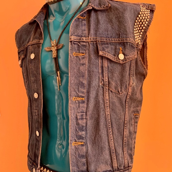 Punk, Metal Denim Studded Jacket - Picture 2 of 6